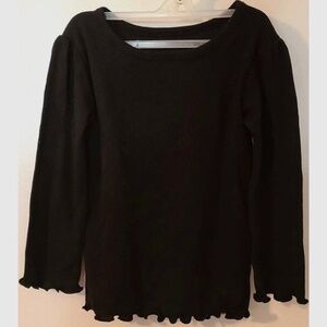18M Black LS Solid Rib Tee